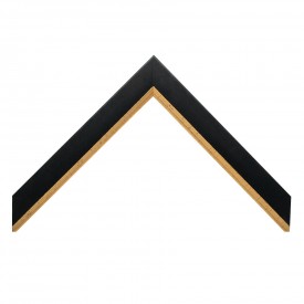 Flat Modern Black & Gold Frame Ferreira With Double Mat