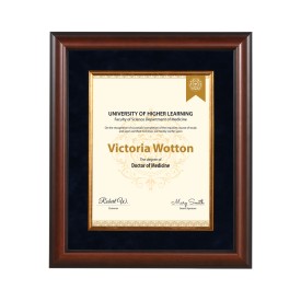 Grande Light Walnut Certificate Degree & Diploma Frame